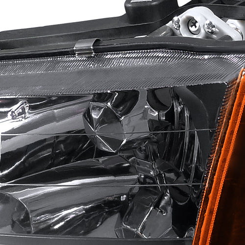 1994-1997 Honda Accord Factory Style Headlights & Amber Lens Corner Parking Turn Signal Lights (Matte Black Housing / Clear Lens)