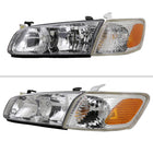 2000-2001 Toyota Camry Factory Style Headlights w/ Amber Reflectors (Chrome Housing / Clear Lens)