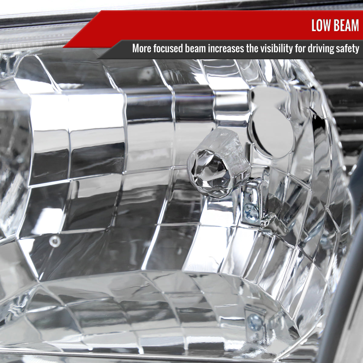 2000-2001 Toyota Camry Factory Style Headlights w/ Amber Reflectors (Chrome Housing / Clear Lens)