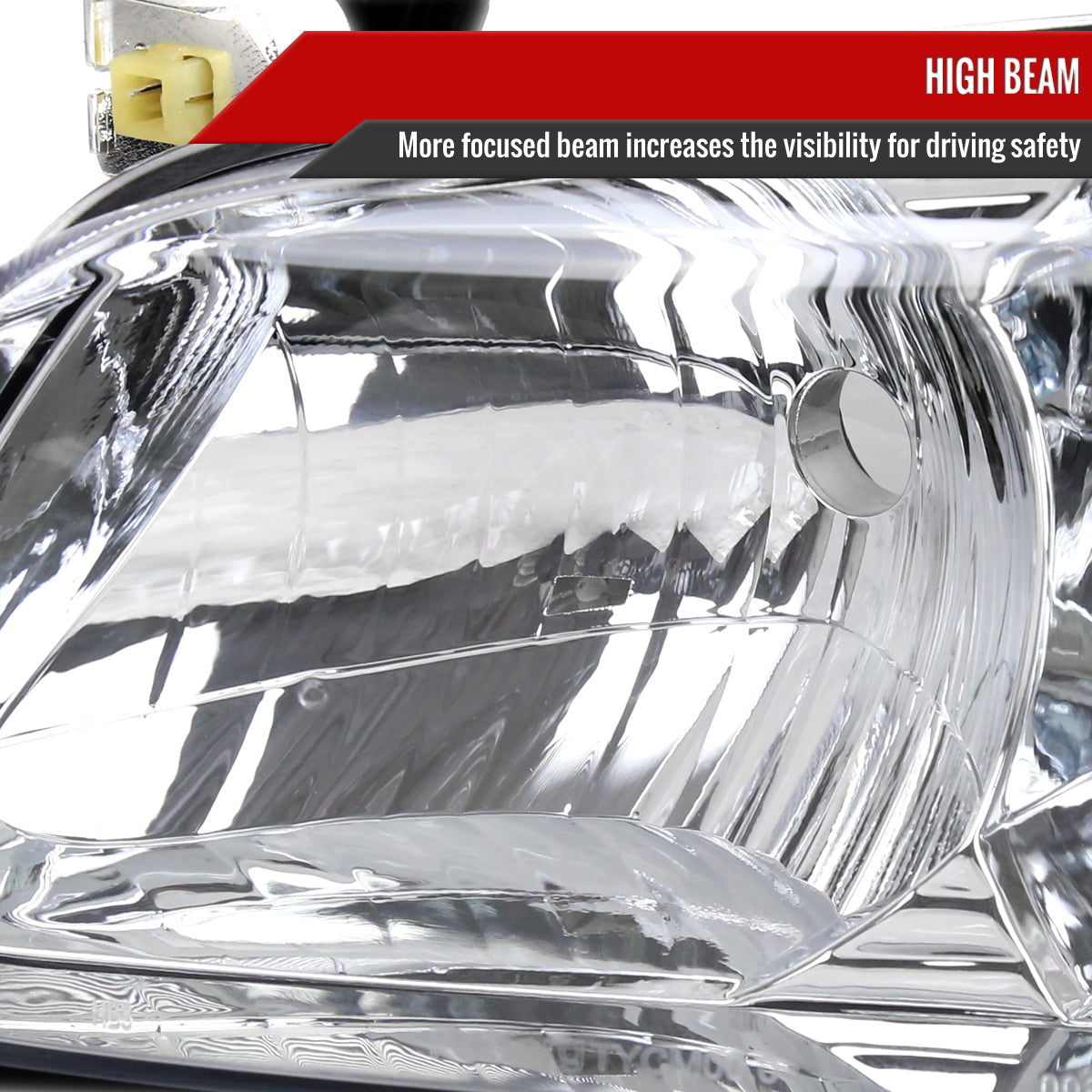 2000-2001 Toyota Camry Factory Style Headlights w/ Amber Reflectors (Chrome Housing / Clear Lens)