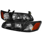 2000-2001 Toyota Camry Factory Style Headlights w/ Amber Reflectors (Matte Black Housing / Clear Lens)
