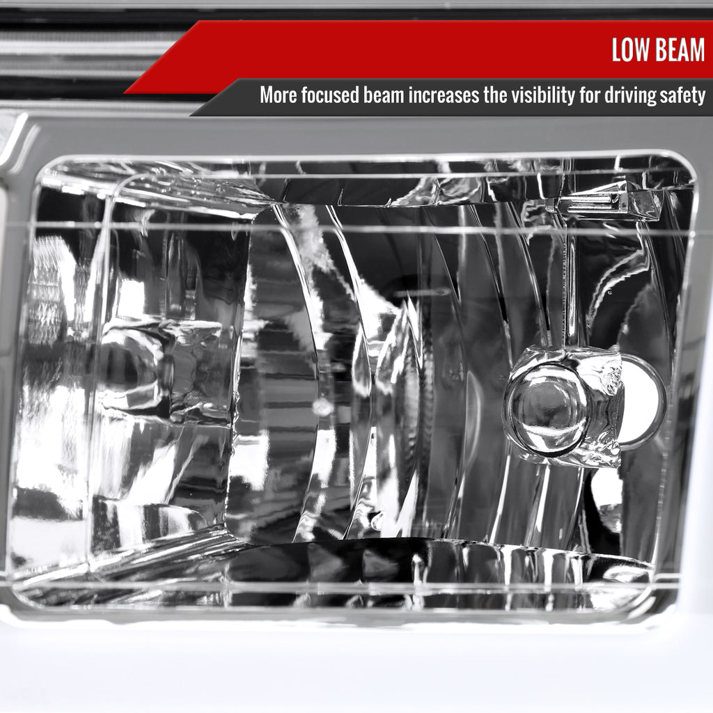 2006-2008 ISUZU I-Series LED Bar Factory Style Headlights w/ Amber Corner Lamp (Chrome Housing/Clear Lens)