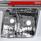2006-2008 ISUZU I-Series LED Bar Factory Style Headlights w/ Amber Corner Lamp (Chrome Housing / Clear Lens)