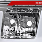 2006-2008 ISUZU I-Series LED Bar Factory Style Headlights w/ Amber Corner Lamp (Chrome Housing/Clear Lens)