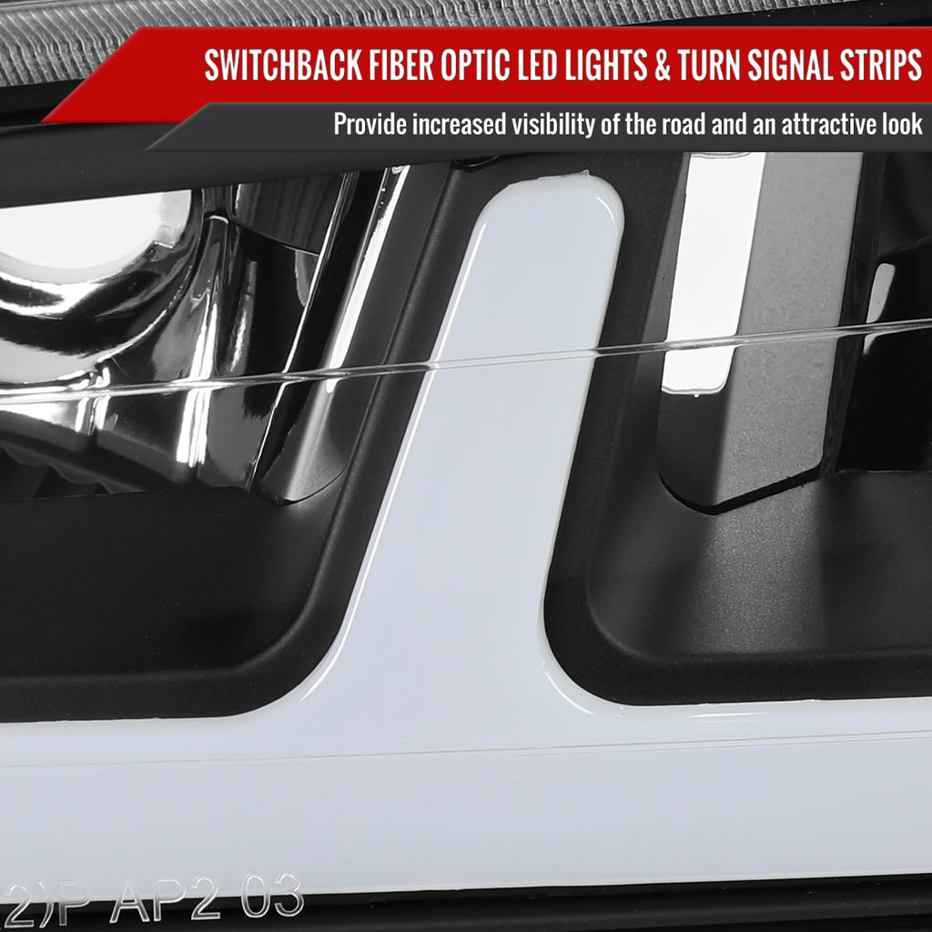 2006-2008 ISUZU I-Series LED Bar Factory Style Headlights w/ Amber Corner Lamp (Matte Black Housing/Clear Lens)