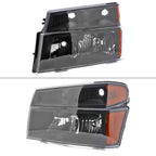 2006-2008  Isuzu I-Series Factory Style Headlights w/ Amber Corner Lamp (Matte Black Housing/Clear Lens)