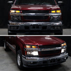 2006-2008  Isuzu I-Series Factory Style Headlights w/ Amber Corner Lamp (Matte Black Housing/Clear Lens)