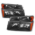 2006-2008  Isuzu I-Series Factory Style Headlights w/ Amber Corner Lamp (Matte Black Housing/Clear Lens)