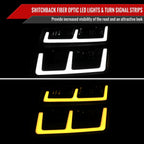 2006-2008 ISUZU I-Series LED Bar Factory Style Headlights w/ Amber Corner Lamp (Matte Black Housing/Smoke Lens)