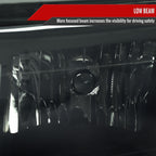 2006-2008 ISUZU I-Series LED Bar Factory Style Headlights w/ Amber Corner Lamp (Matte Black Housing/Smoke Lens)