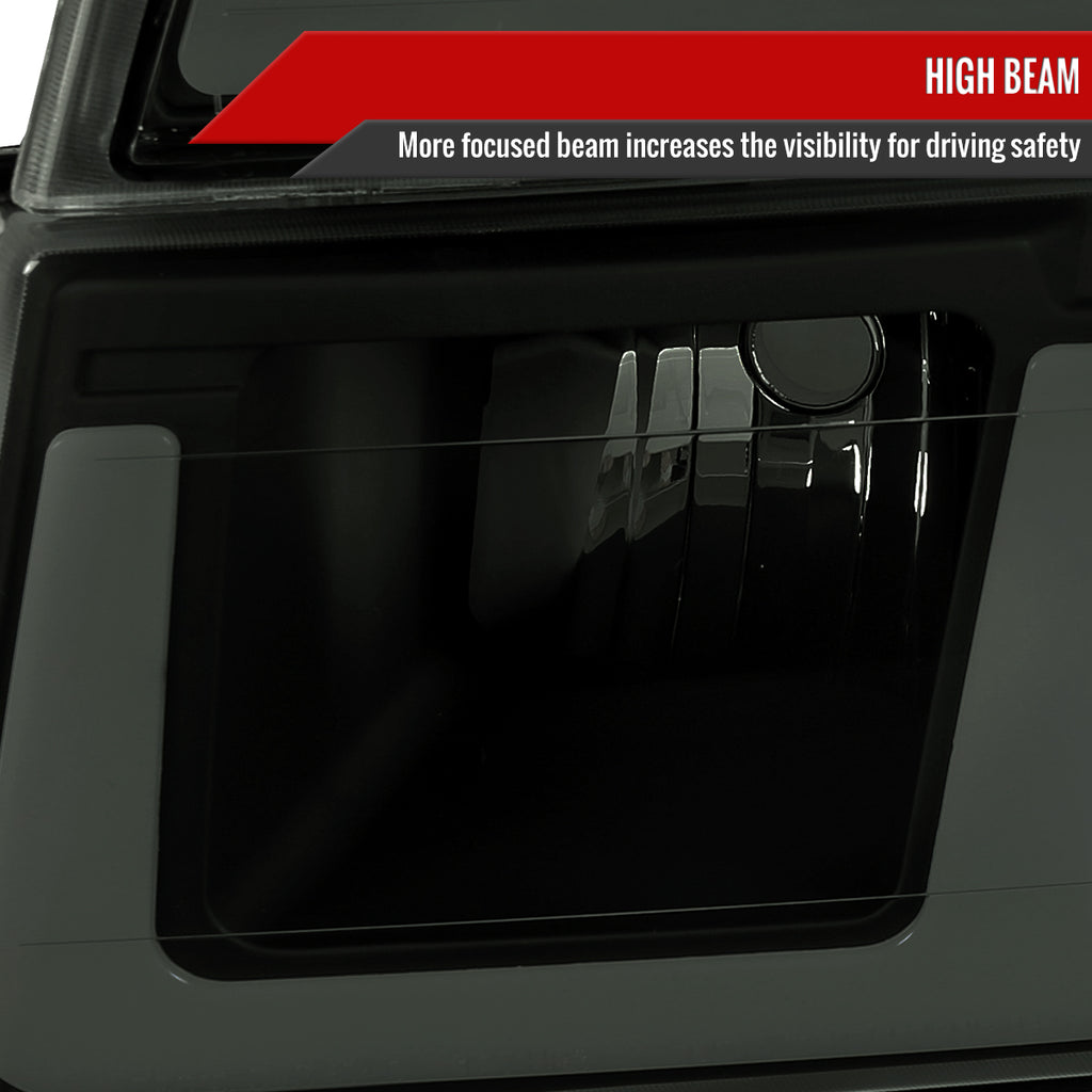 2006-2008 ISUZU I-Series LED Bar Factory Style Headlights w/ Amber Corner Lamp (Matte Black Housing/Smoke Lens)