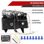 2006-2008 ISUZU I-Series LED Bar Factory Style Headlights w/ Amber Corner Lamp (Matte Black Housing/Smoke Lens)