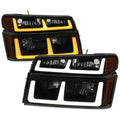 2006-2008 ISUZU I-Series LED Bar Factory Style Headlights w/ Amber Corner Lamp (Matte Black Housing/Smoke Lens)