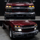 2006-2008 Isuzu I-Series Factory Style Headlights w/ Amber Corner Lamp (Matte Black Housing / Smoked Lens)