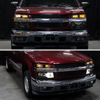 2006-2008 Isuzu I-Series Factory Style Headlights w/ Amber Corner Lamp (Matte Black Housing/Smoke Lens)
