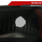 2006-2008 Isuzu I-Series Factory Style Headlights w/ Amber Corner Lamp (Matte Black Housing/Smoke Lens)