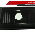 2006-2008 Isuzu I-Series Factory Style Headlights w/ Amber Corner Lamp (Matte Black Housing/Smoke Lens)