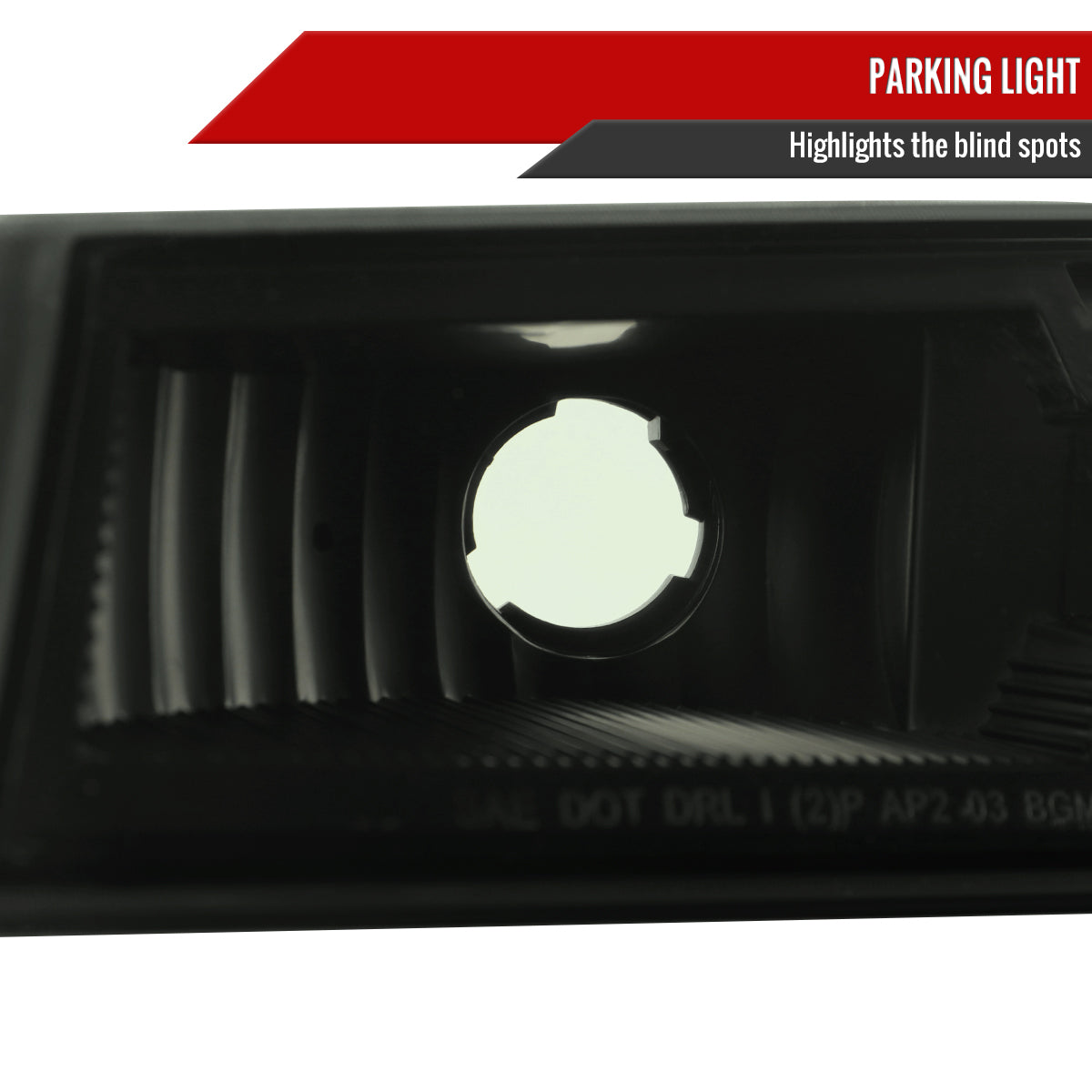 2006-2008 Isuzu I-Series Factory Style Headlights w/ Amber Corner Lamp (Matte Black Housing/Smoke Lens)