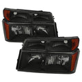2006-2008 Isuzu I-Series Factory Style Headlights w/ Amber Corner Lamp (Matte Black Housing/Smoke Lens)