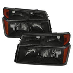 2006-2008 Isuzu I-Series Factory Style Headlights w/ Amber Corner Lamp (Matte Black Housing/Smoke Lens)