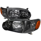 2001-2002 Toyota Corolla Factory Style Headlights w/ Corner Lights (Matte Black Housing / Clear Lens)
