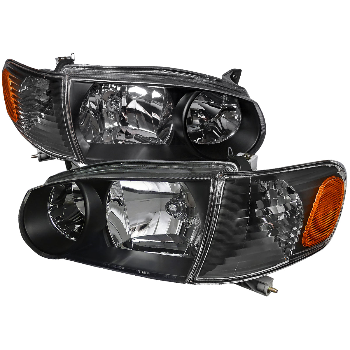 2001-2002 Toyota Corolla Factory Style Headlights w/ Corner Lights (Matte Black Housing / Clear Lens)