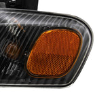 1998-2000 Toyota Corolla Factory Style Crystal Headlights w/ Corner Lights & Bulbs (Matte Black Housing / Clear Lens)