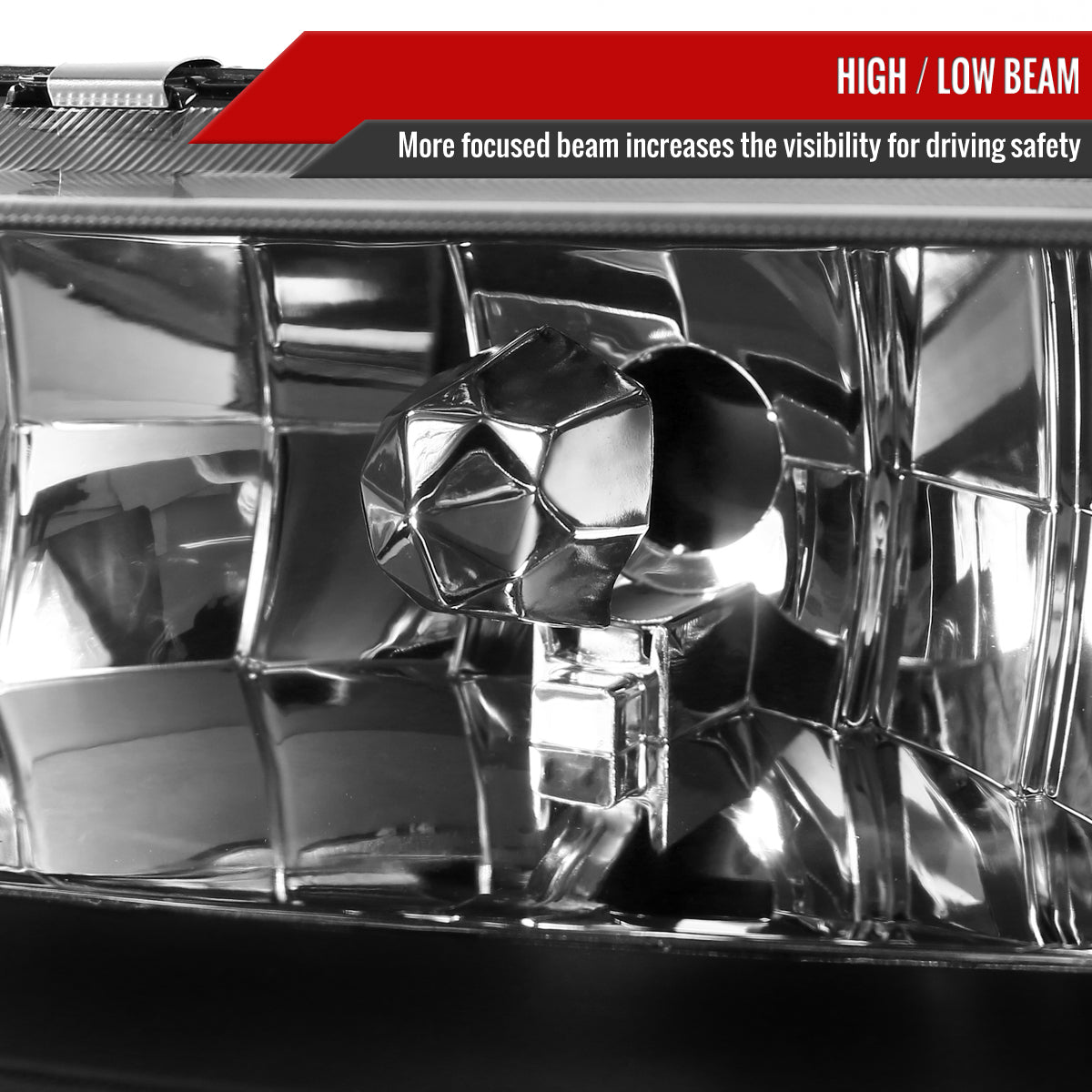 1990-1993 Acura Integra Factory Style Crystal Headlights w/ Amber Reflectors (Matte Black Housing / Clear Lens)