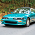 1990-1993 Acura Integra Factory Style Crystal Headlights w/ Amber Reflectors (Matte Black Housing / Clear Lens)