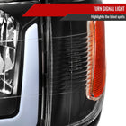 2001-2004 Toyota Tacoma LED Bar Factory Style Headlights w/ Corner Lamps and Amber Reflector (Matte Black Housing / Clear Lens)