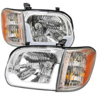 2005-2006 Toyota Tundra / 2005-2007 Sequoia LED Bar Factory Style Headlights w/ Corner Lamps and Amber Reflector (Chrome Housing / Clear Lens)