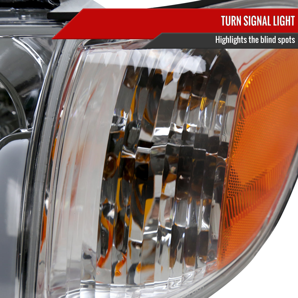 2005-2006 Toyota Tundra / 2005-2007 Sequoia Switchback Sequential LED Bar Factory Style Headlights w/ Corner Lamps (Chrome Housing / Clear Lens)