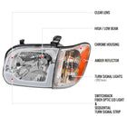 2005-2006 Toyota Tundra / 2005-2007 Sequoia Switchback Sequential LED Bar Factory Style Headlights w/ Corner Lamps (Chrome Housing / Clear Lens)