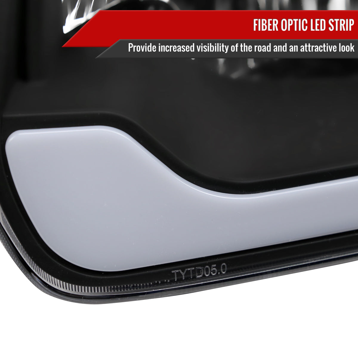 2005-2006 Toyota Tundra / 2005-2007 Sequoia LED Bar Factory Style Headlights w/ Corner Lamps and Amber Reflector (Matte Black Housing / Clear Lens)