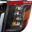2005-2006 Toyota Tundra / 2005-2007 Sequoia LED Bar Factory Style Headlights w/ Corner Lamps and Amber Reflector (Matte Black Housing / Clear Lens)