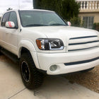 2005-2006 Toyota Tundra / 2005-2007 Sequoia LED Bar Factory Style Headlights w/ Corner Lamps and Amber Reflector (Matte Black Housing / Clear Lens)