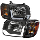 2005-2006 Toyota Tundra / 2005-2007 Sequoia Switchback Sequential LED Bar Factory Style Headlights w/ Corner Lamps (Matte Black Housing / Clear Lens)