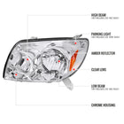 2003-2005 Toyota 4Runner Factory Style Headlights (Chrome Housing / Clear Lens)