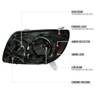 2003-2005 Toyota 4Runner Factory Style Headlights (Chrome Housing / Smoked Lens)