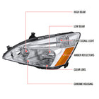 2003-2007 Honda Accord Factory Style Headlights (Chrome Housing / Clear Lens)