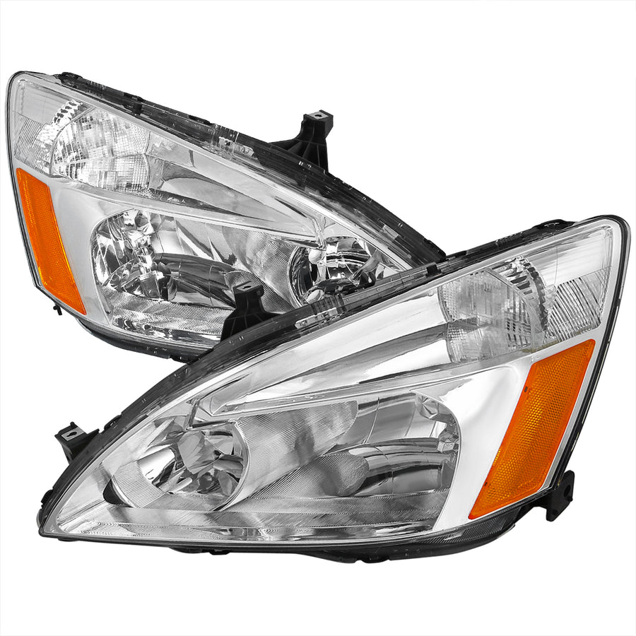 2003-2007 Honda Accord Factory Style Headlights (Chrome Housing / Clear Lens)