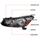 2008-2012 Honda Accord Sedan Factory Style Headlights (Matte Black Housing / Clear Lens)
