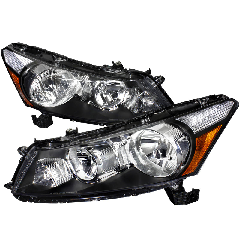 2008-2012 Honda Accord Sedan Factory Style Headlights (Matte Black Housing / Clear Lens)