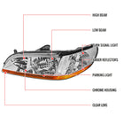 1998-2002 Honda Accord Factory Style Headlights (Chrome Housing / Clear Lens)