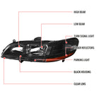 1998-2002 Honda Accord Factory Style Headlights (Matte Black Housing / Clear Lens)
