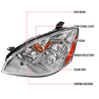 2002-2004 Nissan Altima Factory Style Headlights - Chrome/Clear Lens