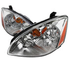 2002-2004 Nissan Altima Factory Style Headlights (Chrome Housing / Clear Lens)
