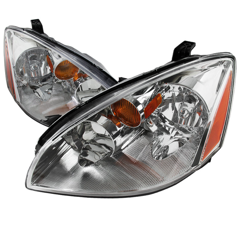 2002-2004 Nissan Altima Factory Style Headlights (Chrome Housing / Clear Lens)