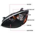 2002-2004 Nissan Altima Factory Style Headlights (Matte Black Housing / Clear Lens)