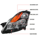 2007-2009 Nissan Altima Sedan Factory Style Headlights (Matte Black Housing / Clear Lens)